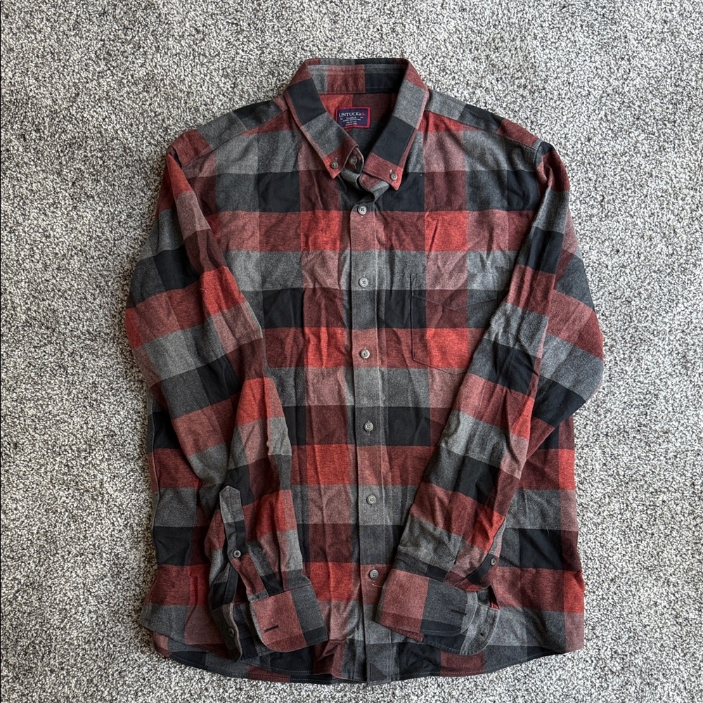 UNTUCKit Red and Black Plaid Casual Shirt